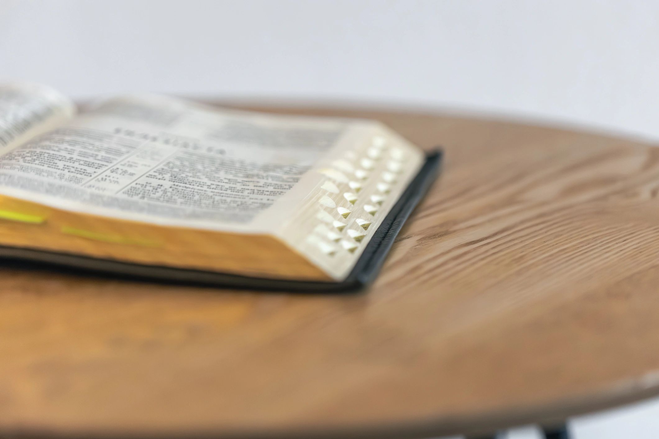 Open Bible prepared for sermon study